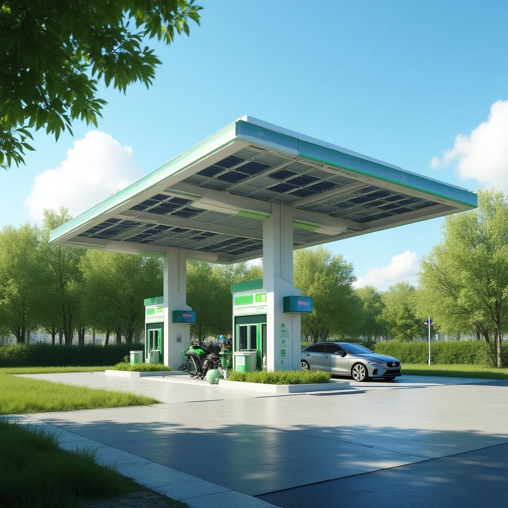 Estación con energía solar integrada